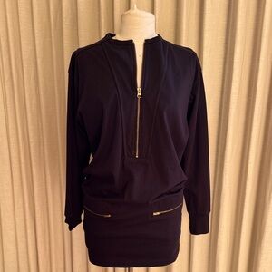 Isabel Marant Black Mini Dress with Gold Zipper